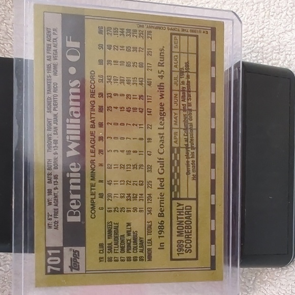 TOPPS - BERNIE WILLIAMS - Baseball Card - Picture 2 of 2